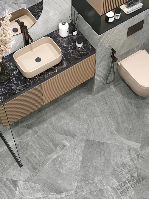 Фото Керамогранит матовый New Trend Рок D60203M серый 600*600*9,5 – купить в Петропавловск-Камчатский: цена, описание, фото. Интернет-магазин 1