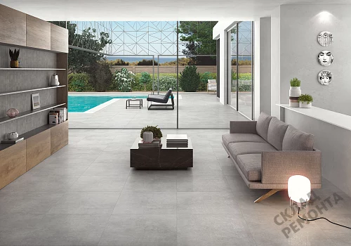 Фото Керамогранит матовый Steppe Ceramics Concrete Grey серый 600*600*9 – купить в Петропавловск-Камчатский: цена, описание, фото. Интернет-магазин 2