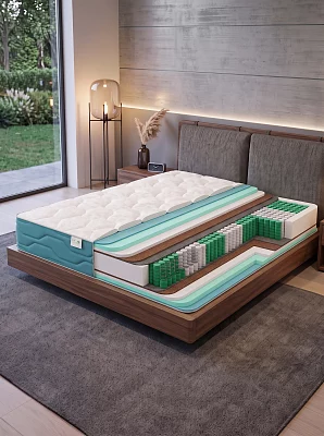 Матрас с независимым пружинным блоком EcoSleep Fitness Great (чехол трикотаж Premium)