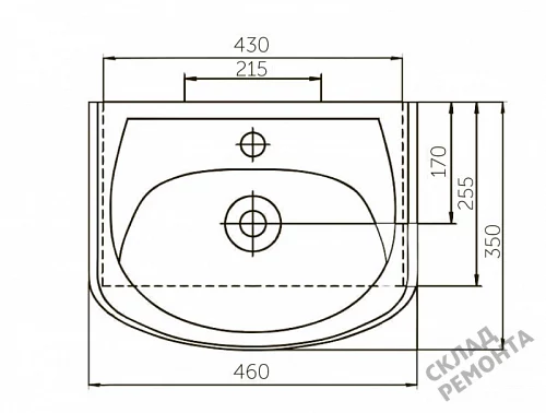 Фото Раковина на тумбу Vigo Уют-45, 46 см купить в Петропавловск-Камчатский: цена, описание, фото. Интернет-магазин 2