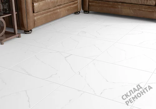 Фото Керамогранит матовый Alma Ceramica Каррара GFU04CRR00R светло-серый 600*600*9 – купить в Петропавловск-Камчатский: цена, описание, фото. Интернет-магазин 2
