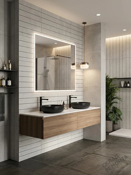 Фото Вставка Azori Цемент серая 315*630 – купить в Петропавловск-Камчатский: цена, описание, фото. Интернет-магазин 1