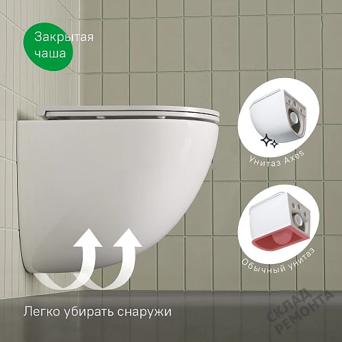 Фото Унитаз подвесной Iddis Axes AXERDSEI25 безободковый купить в Петропавловск-Камчатский: цена, описание, фото. Интернет-магазин 4