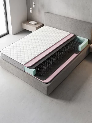 Матрас с зависимым пружинным блоком EcoSleep Silver Two (чехол трикотаж искусст.)