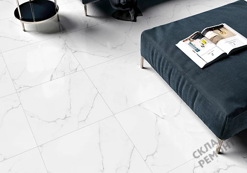Фото Керамогранит матовый Alma Ceramica Каррара GFU04CRR00R светло-серый 600*600*9 – купить в Петропавловск-Камчатский: цена, описание, фото. Интернет-магазин 3
