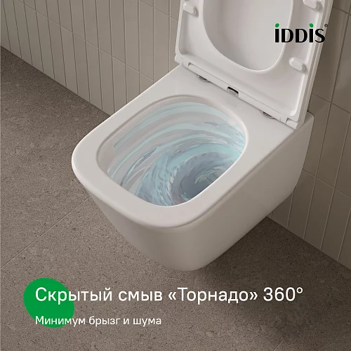 Фото Унитаз подвесной Iddis Торр TOQFDSEi25 безободковый купить в Петропавловск-Камчатский: цена, описание, фото. Интернет-магазин 2